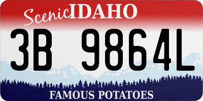ID license plate 3B9864L