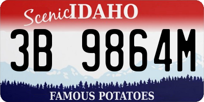 ID license plate 3B9864M