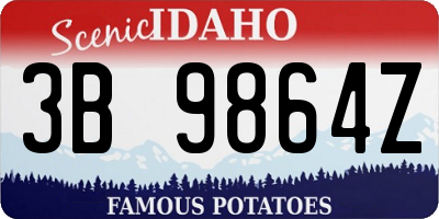 ID license plate 3B9864Z
