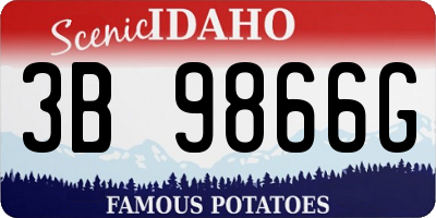 ID license plate 3B9866G