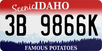ID license plate 3B9866K