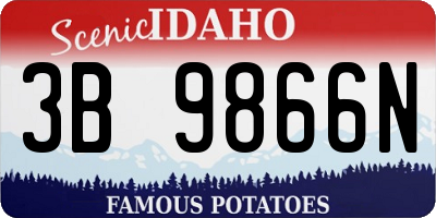 ID license plate 3B9866N