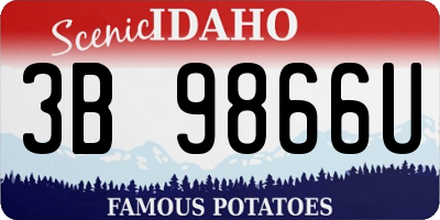 ID license plate 3B9866U