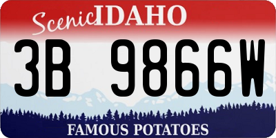 ID license plate 3B9866W