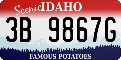 ID license plate 3B9867G