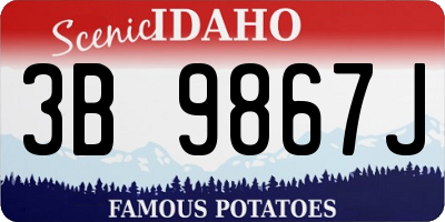 ID license plate 3B9867J