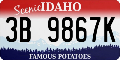ID license plate 3B9867K