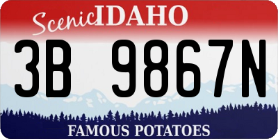 ID license plate 3B9867N