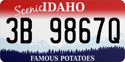 ID license plate 3B9867Q