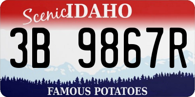 ID license plate 3B9867R