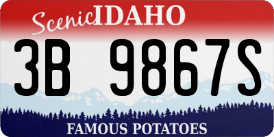 ID license plate 3B9867S