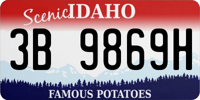 ID license plate 3B9869H