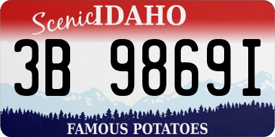 ID license plate 3B9869I