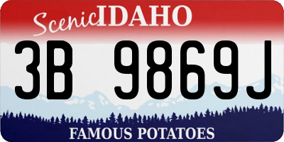 ID license plate 3B9869J