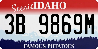 ID license plate 3B9869M