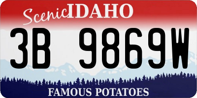 ID license plate 3B9869W