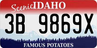 ID license plate 3B9869X