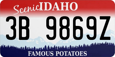 ID license plate 3B9869Z