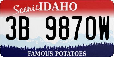 ID license plate 3B9870W