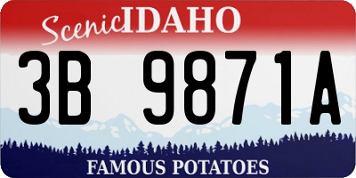 ID license plate 3B9871A