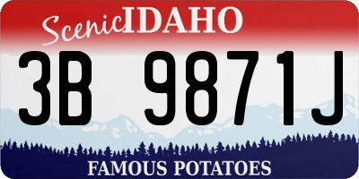 ID license plate 3B9871J