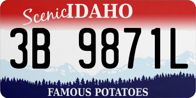 ID license plate 3B9871L