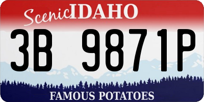 ID license plate 3B9871P
