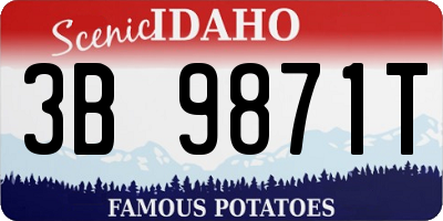 ID license plate 3B9871T