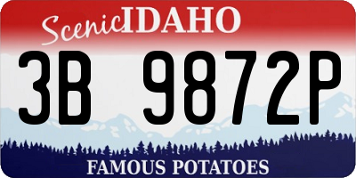 ID license plate 3B9872P