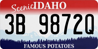 ID license plate 3B9872Q