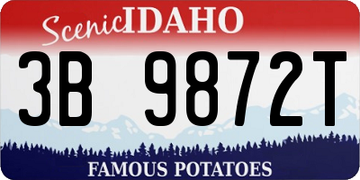 ID license plate 3B9872T