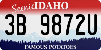 ID license plate 3B9872U