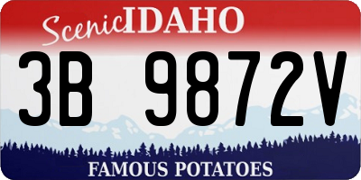 ID license plate 3B9872V