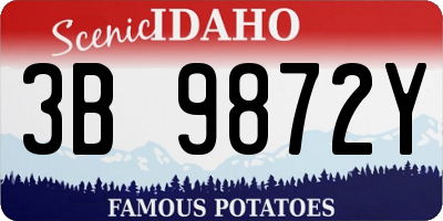ID license plate 3B9872Y