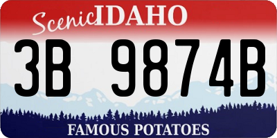 ID license plate 3B9874B