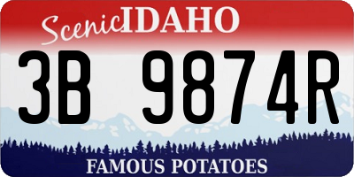 ID license plate 3B9874R