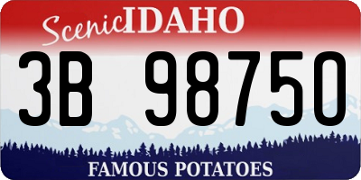 ID license plate 3B9875O