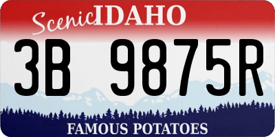 ID license plate 3B9875R