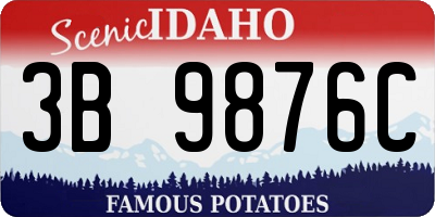 ID license plate 3B9876C
