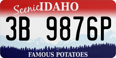 ID license plate 3B9876P