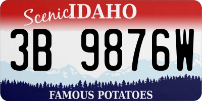 ID license plate 3B9876W