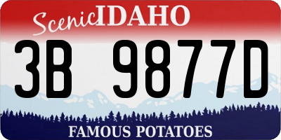 ID license plate 3B9877D