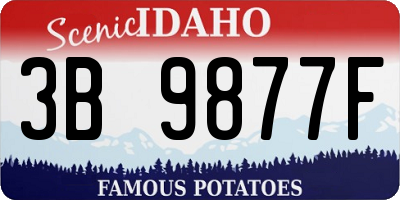 ID license plate 3B9877F