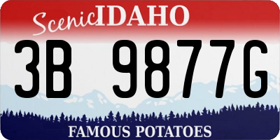 ID license plate 3B9877G