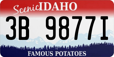 ID license plate 3B9877I