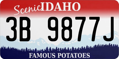 ID license plate 3B9877J