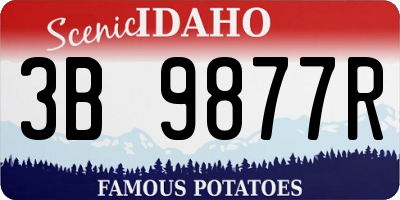 ID license plate 3B9877R