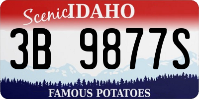 ID license plate 3B9877S