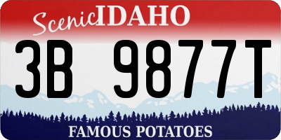 ID license plate 3B9877T