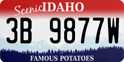 ID license plate 3B9877W
